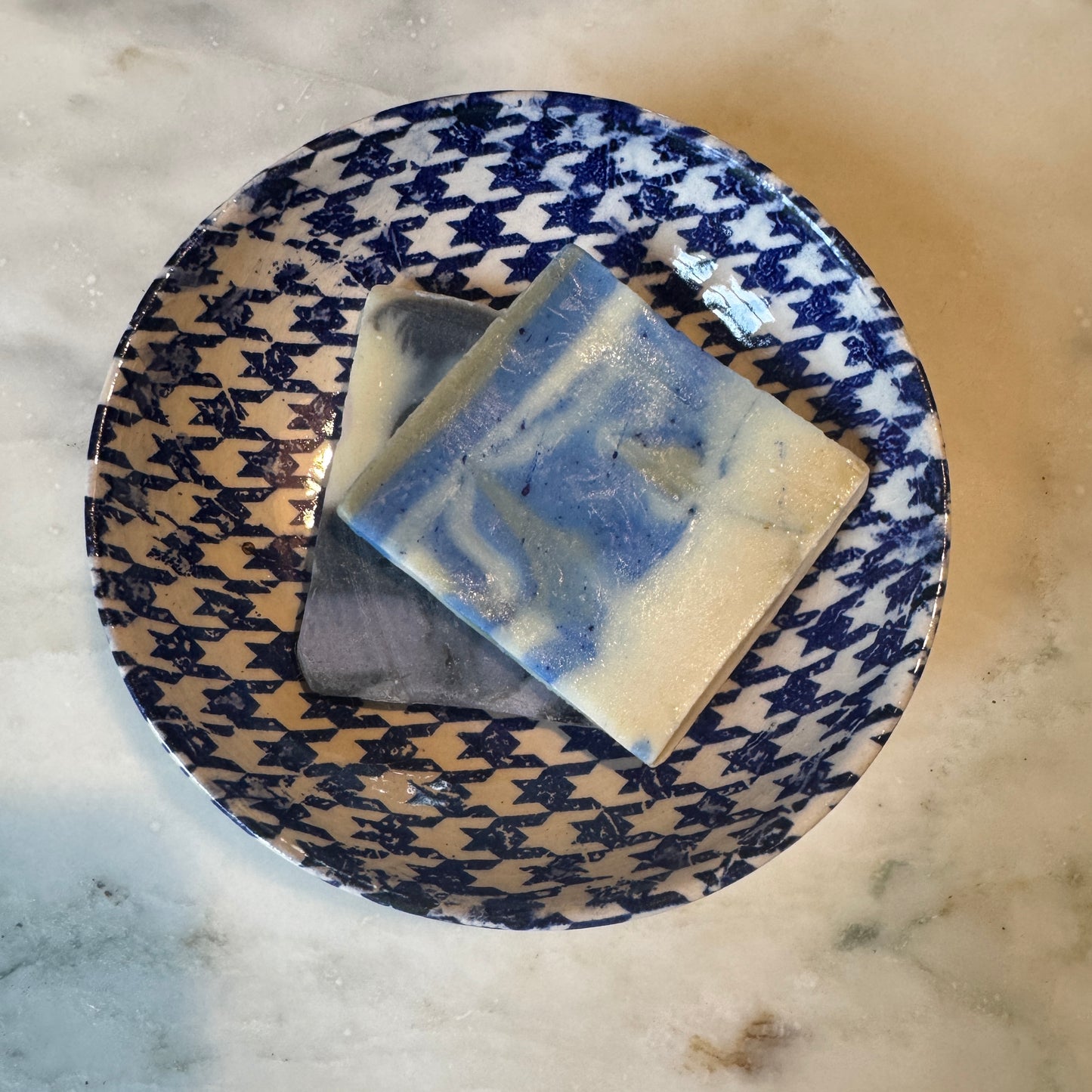 Porte-savons bleu
