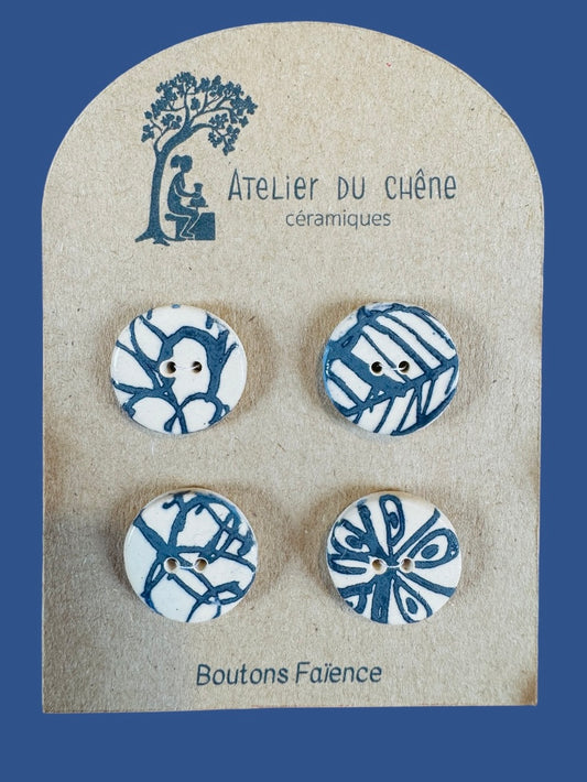 Boutons en faïence Papillon