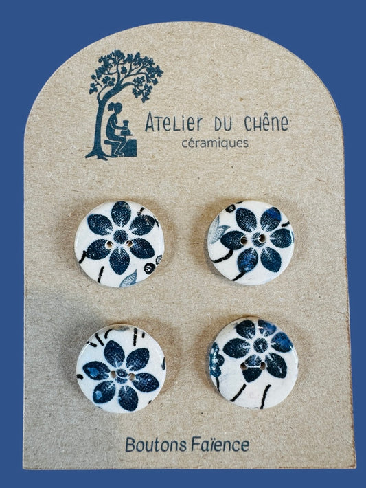 Boutons en faïence Fleurs