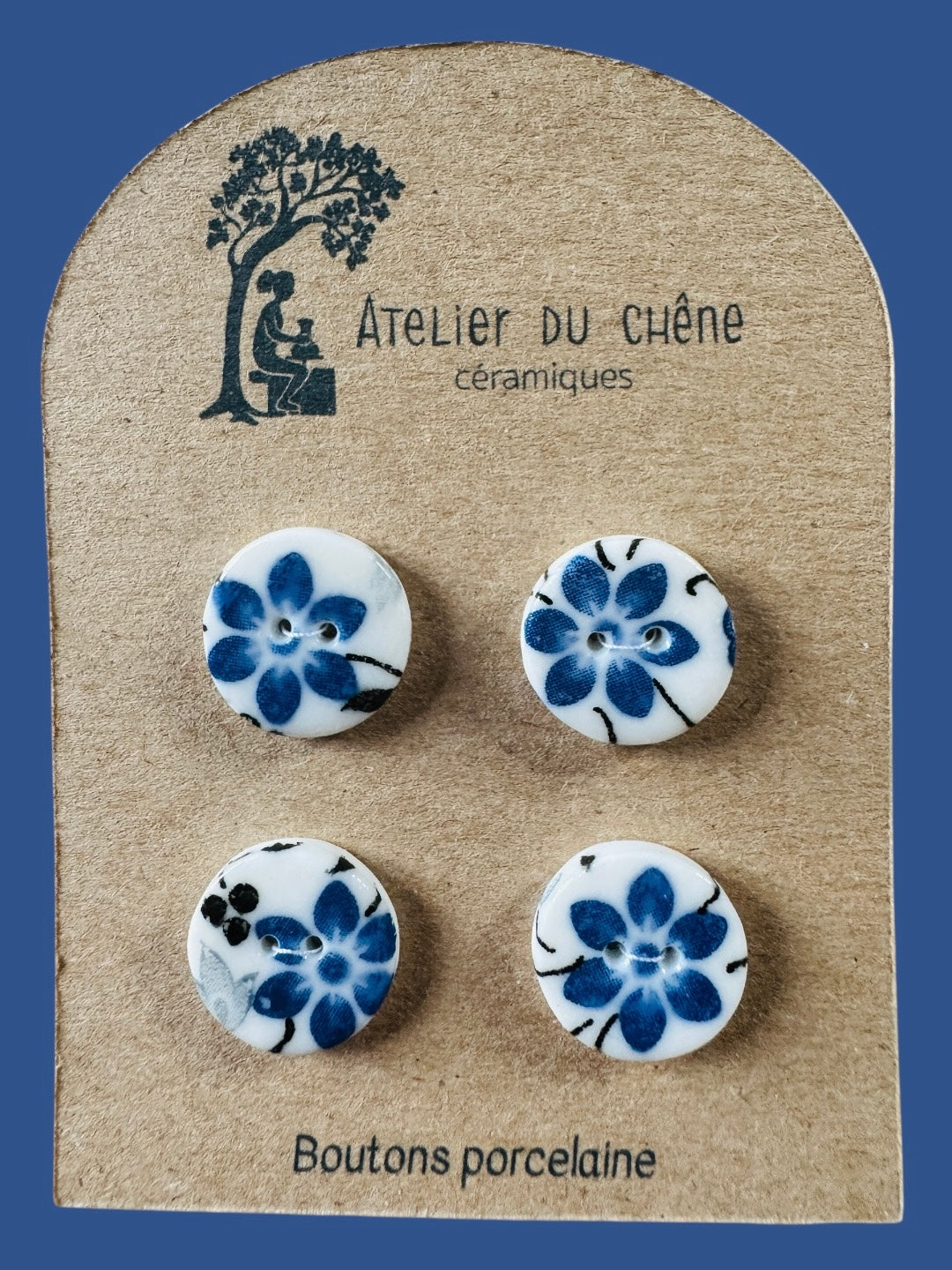 Boutons en porcelaine Fleurs