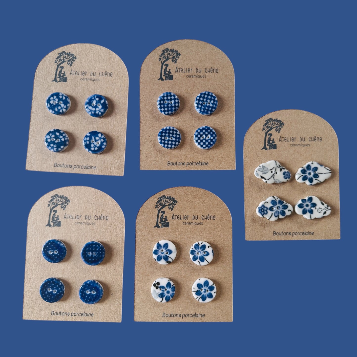 Boutons en porcelaine Fleurs