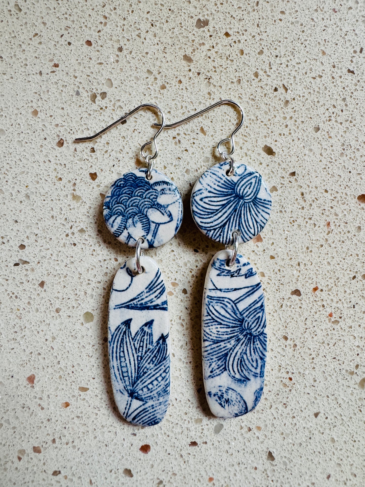 Boucles d'oreilles en faïence rétro