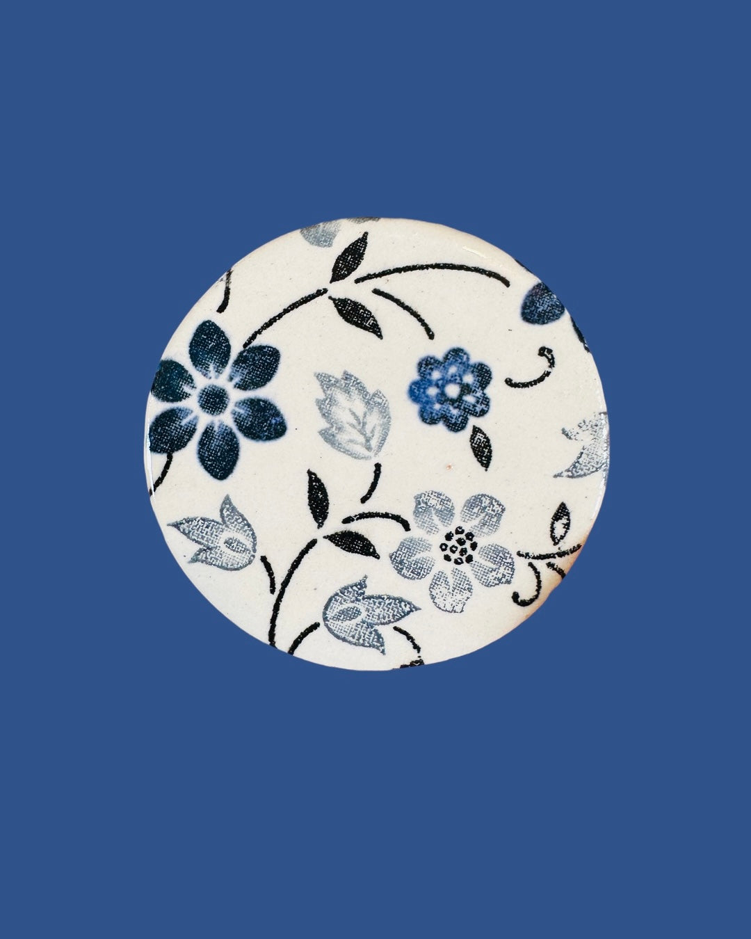 Magnet rond fleurs