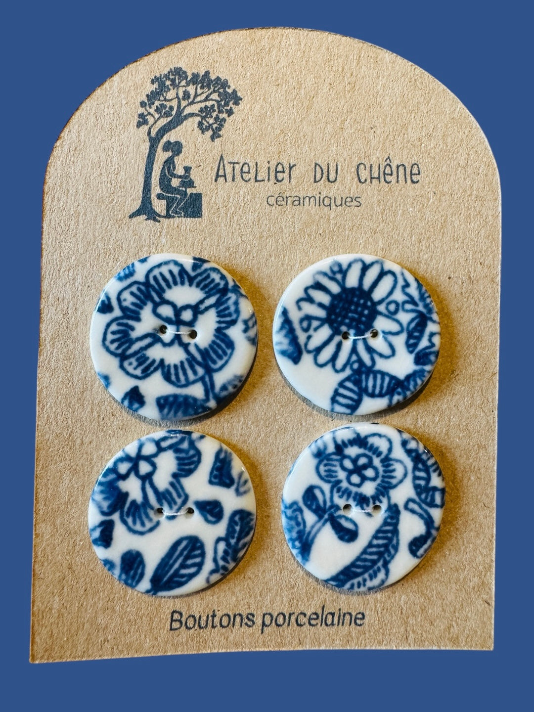 Boutons en porcelaine Flower power