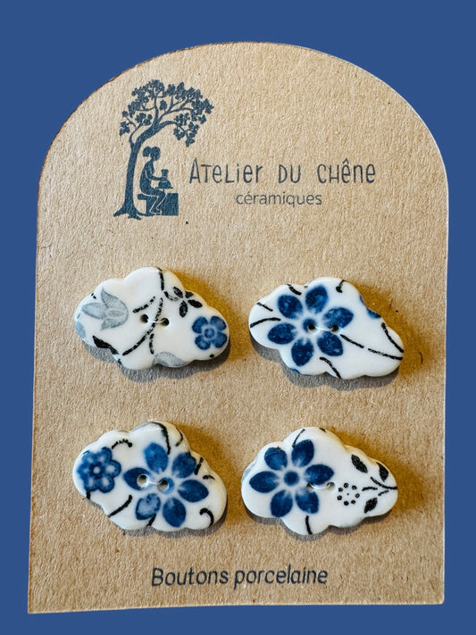 Boutons en porcelaine Nuages