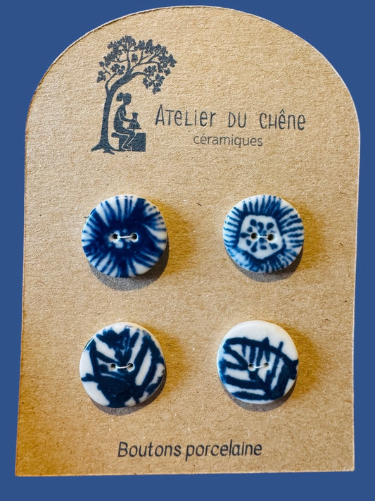 Boutons en porcelaine Blue Power