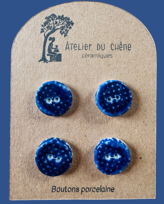 Boutons en porcelaine Pois