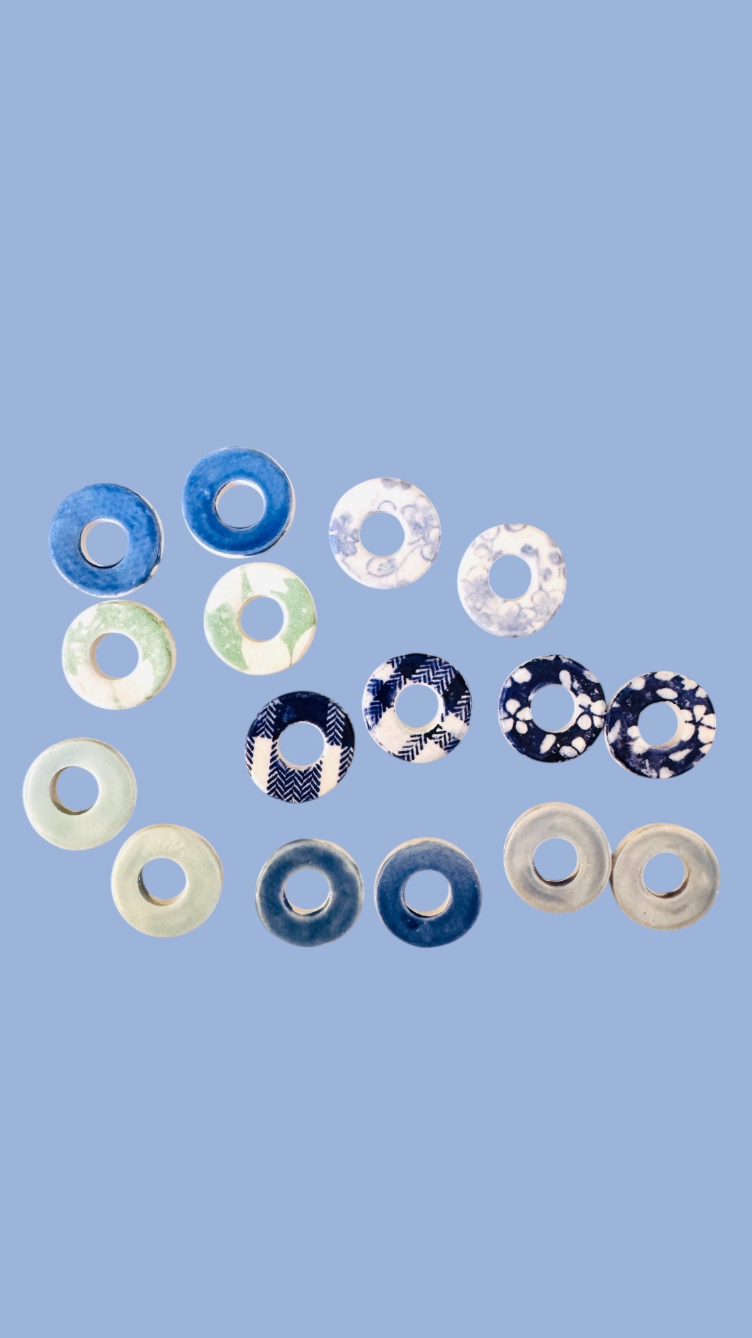 Boucles d'oreilles en porcelaine soleil