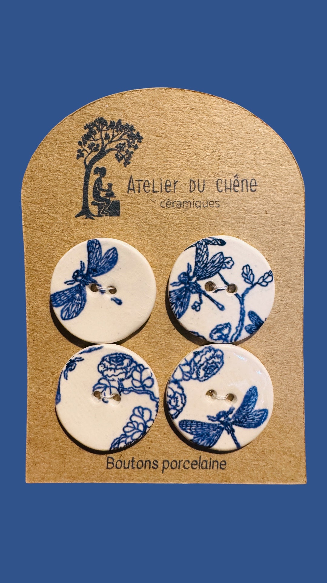 Boutons en porcelaine papillon