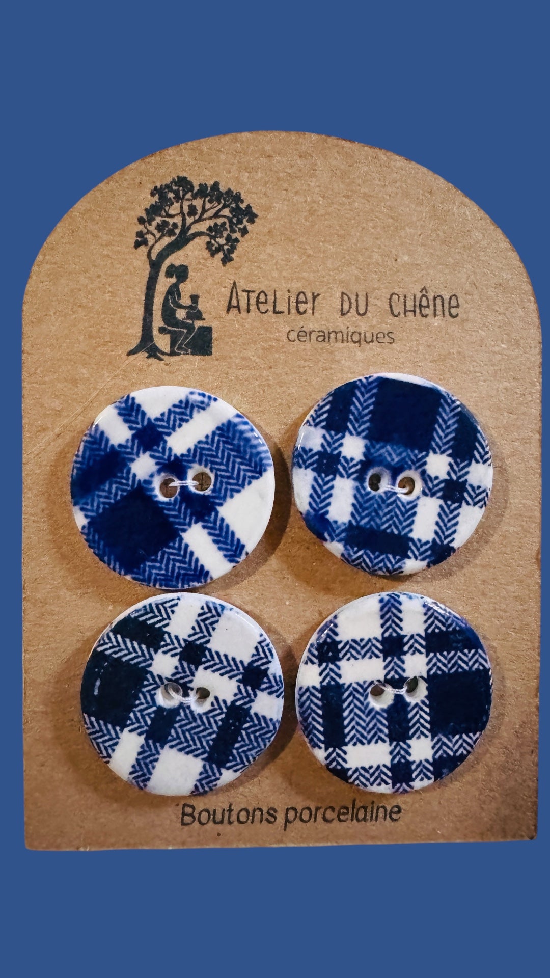 Boutons en porcelaine azulejos écossais
