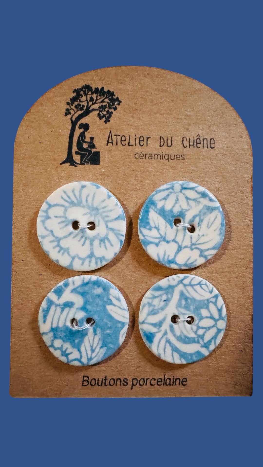 Boutons en porcelaine azulejos turquoise
