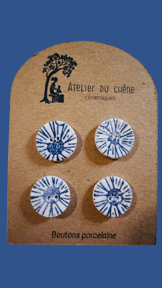 Boutons en porcelaine météorite