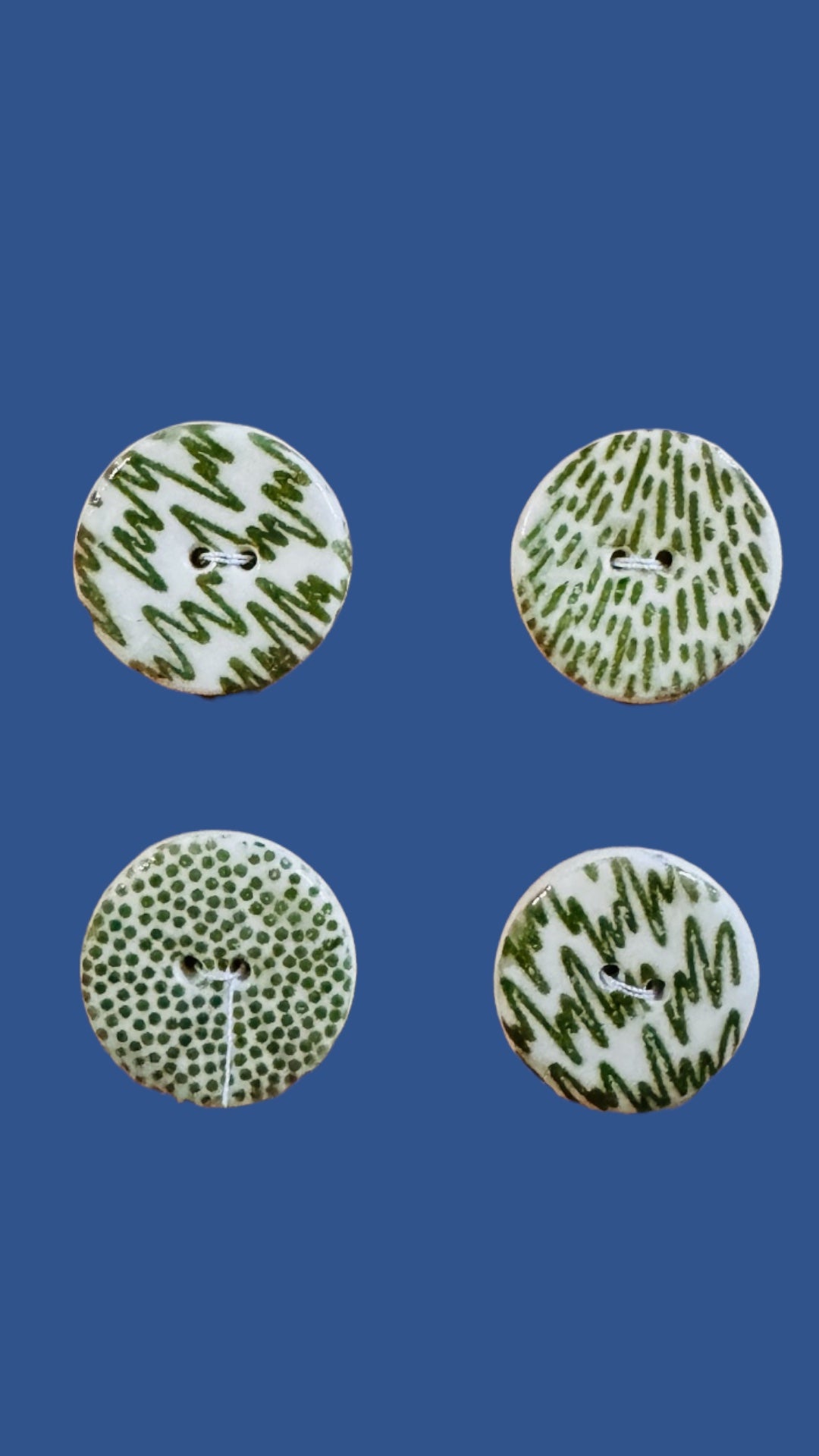 Boutons en porcelaine petites herbes