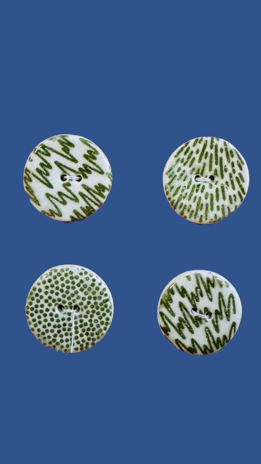 Boutons en porcelaine petites herbes